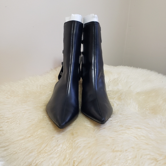 SOLD!!!NEW ZARA BLACK LEATHER BOOTS BOOTIES - Picture 5 of 8